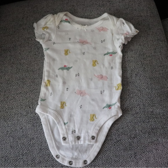 0-3M Baby Girl Onesie Animal Print - Picture 1 of 4